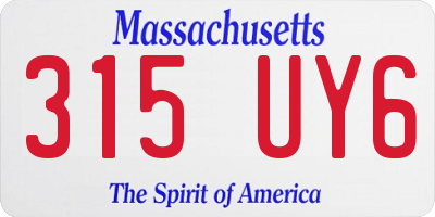 MA license plate 315UY6