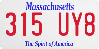 MA license plate 315UY8