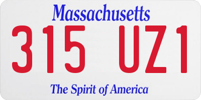 MA license plate 315UZ1