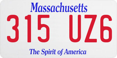 MA license plate 315UZ6