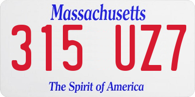 MA license plate 315UZ7