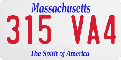 MA license plate 315VA4