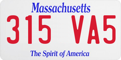 MA license plate 315VA5