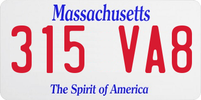 MA license plate 315VA8