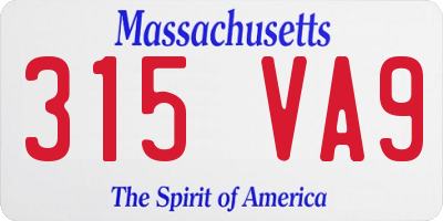 MA license plate 315VA9