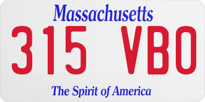 MA license plate 315VB0