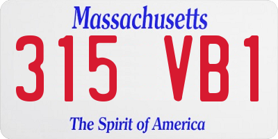 MA license plate 315VB1