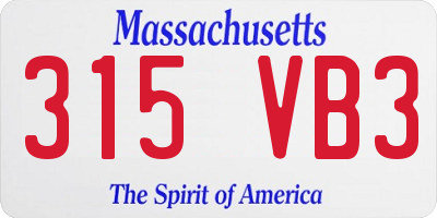 MA license plate 315VB3