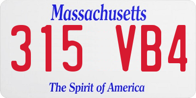 MA license plate 315VB4