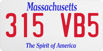 MA license plate 315VB5