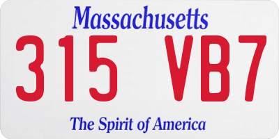 MA license plate 315VB7