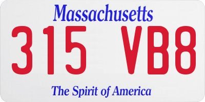 MA license plate 315VB8