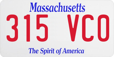 MA license plate 315VC0