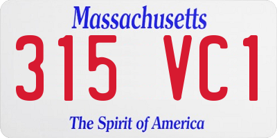 MA license plate 315VC1