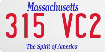 MA license plate 315VC2