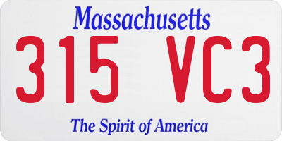 MA license plate 315VC3