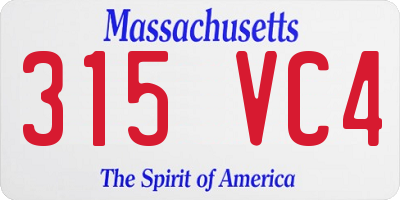 MA license plate 315VC4