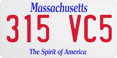 MA license plate 315VC5