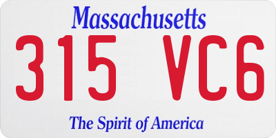 MA license plate 315VC6