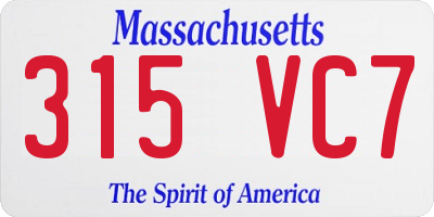 MA license plate 315VC7