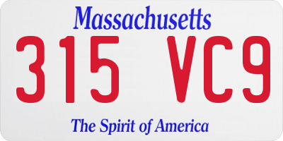 MA license plate 315VC9