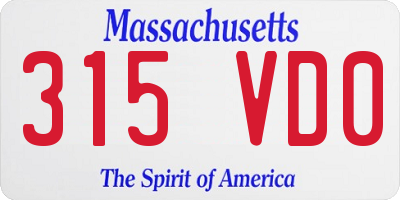MA license plate 315VD0