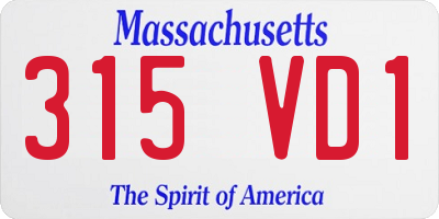 MA license plate 315VD1