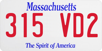 MA license plate 315VD2