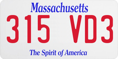 MA license plate 315VD3