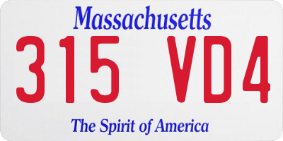 MA license plate 315VD4