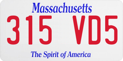 MA license plate 315VD5