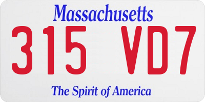 MA license plate 315VD7