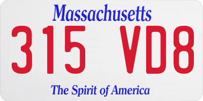 MA license plate 315VD8