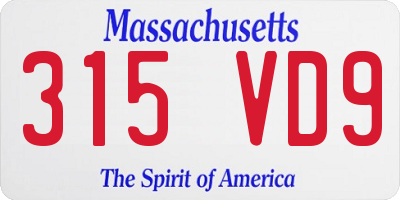 MA license plate 315VD9