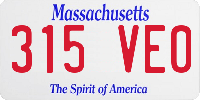 MA license plate 315VE0