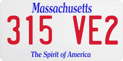 MA license plate 315VE2