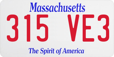 MA license plate 315VE3