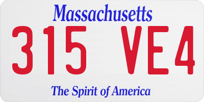 MA license plate 315VE4