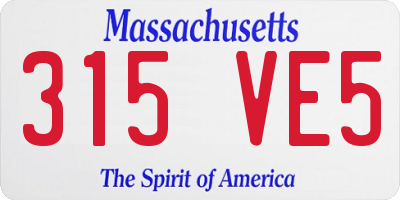 MA license plate 315VE5