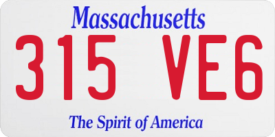 MA license plate 315VE6