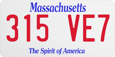 MA license plate 315VE7