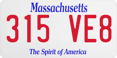 MA license plate 315VE8