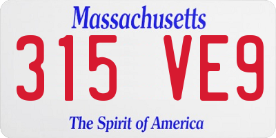 MA license plate 315VE9