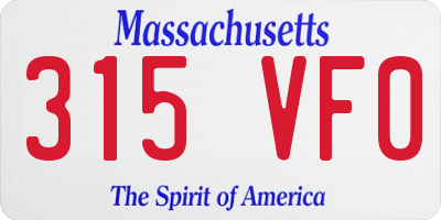 MA license plate 315VF0