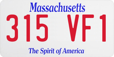 MA license plate 315VF1