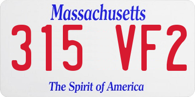 MA license plate 315VF2