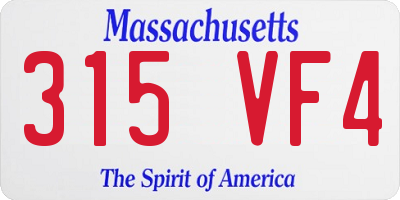 MA license plate 315VF4
