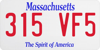 MA license plate 315VF5