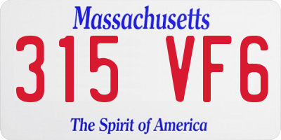MA license plate 315VF6