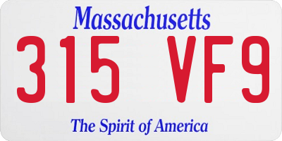 MA license plate 315VF9